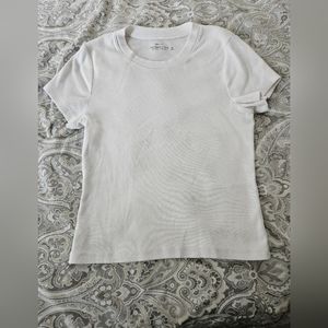 Abercrombie and Fitch soft ribbed white tee, size medium